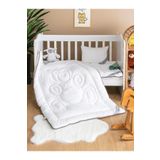 homewell %100 Saf Bambu Hipoalerjenik 0-6 Yaş Bebek Çocuk Ayıcık Yorgan Beyaz