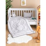 Homewell %100 Saf Bambu Hipoalerjenik 0-6 Yaş Bebek Çocuk Ayıcık Yorgan Gri - 95 x 145 cm