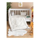 homewell %100 Saf Bambu Hipoalerjenik 0-6 Yaş Bebek Çocuk Uyku Seti Ayıcık Desen Krem