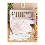 homewell %100 Saf Bambu Hipoalerjenik 0-6 Yaş Bebek Çocuk Uyku Seti Ayıcık Desen Pembe