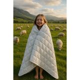 Homewell %100 Saf Ingiliz Yünü Hipoalerjenik Özellikli Yıkanabilir Tek Kişilik Yorgan Beyaz - 155 x 215 cm