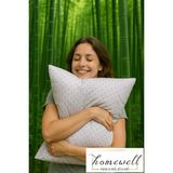 Homewell Saf Bambu Hipoalerjenik Ekstra Kılıflı Yastık Gri - 50 x 70 cm