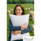 Homewell Saf Ingiliz Yünü Hipoalerjenik Ekstra Kılıflı Yastık Beyaz - 50 x 70 cm