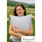Homewell Saf Ingiliz Yünü Hipoalerjenik Ekstra Kılıflı Yastık Dimond Elmas Desen - 50 x 70 cm - Beyaz