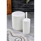 Homie Line 2 Parça Yuvarlak Banyo Seti - Çöp Kovası WC Fırçası Set
