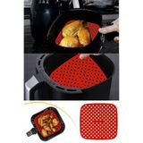 homika dekorasyon Airfryer Kare Pişirme Matı 21,5 cm Kırmızı Silikon Delikli XXL Fritöz ve Fırın Uyumlu Isı Dayanıklı