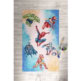Homiko Marvel Süper Kahramanlar Desenli Çocuk ve Bebek Odası Dekoratif Halı TLH-315