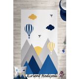 Homiko Mavi Kuş Vadisi Dağ Desenli Çocuk ve Bebek Odası Dekoratif Halı TLH-300