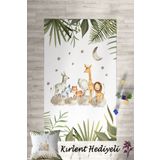 Homiko Safari Desenli Çocuk ve Bebek Odası Dekoratif Halı TLH-041