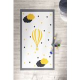 Homiko Sarı Uçan Balon Desenli Çocuk ve Bebek Odası Dekoratif Halı TLH-127