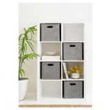 Homing 4 Adet Çok Amaçlı Keçe Organizer Dolap İçi Düzenleyici Sepet Seti - Gri // 30x30 Cm