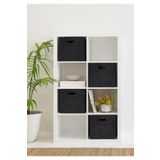 Homing 4 Adet Siyah Çok Amaçlı Keçe Organizer Dolap İçi Düzenleyici Sepet Seti // 30x30 Cm Hmy-6355