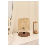 Homing AYD-3264 Exclisive Rattan Hazeranlı Ahşap Tabanlı Abajur