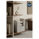 HOMİNG Çok Amaçlı Keçe Organizer Sepet Dolap Içi Düzenleyici - Gri 30x30 Cm