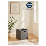 Homing Çok Amaçlı Keçe Organizer Sepet Dolap İçi Düzenleyici -Tekli Gri // 24 X 24 Cm