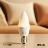 Homing E14 LED Ampul 7W 3000K Gün Işığı 670 Lm Gün Işığı 241952 Enerji Tasarruflu Uzun Ömürlü Aydınlatma