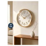 HOMİNG Flint Beyaz-Gold Duvar Saati 45 cm 242802