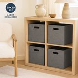 Homing Gri Çok Amaçlı Keçe Organizer Dolap Içi Düzenleyici 4'lü Sepet Seti 30 x 30 cm HMY-6356