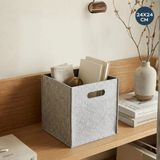 Homing Gri Keçe Organizer Dolap İçi Düzenleyici Sepet 24X24 cm Taşınabilir ve Katlanabilir