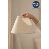 HOMİNG Homing Kenar Bantlı Kumaş Metal Çemberli Kırçıllı Yedek Abajur Başlığı 14x22 Cm