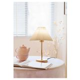 HOMİNG Homing Lotus Gold Ahşap Taban Abajur Krem