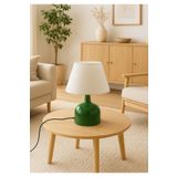 HOMİNG Homing West Retro Yeşili Abajur Krem Başlık