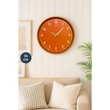 HOMİNG İskandinav Stil Retro Turuncu Duvar Saati 36 cm