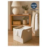 Homing Krem Çok Amaçlı Keçe Organizer Dolap İçi Düzenleyici Tekli Sepet // 30x30 Cm