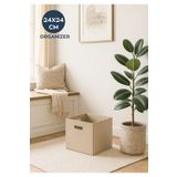 Homing Krem Çok Amaçlı Keçe Organizer Sepet Dolap İçi Düzenleyici -Tekli // 24 X 24 Cm