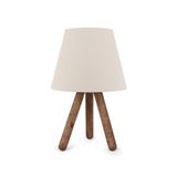 HOMİNG Krem Tasarım Luce Üç Ayaklı Ahşap Abajur