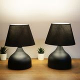Homing Milano 2' Li Set Metal Gövdeli Siyah Kumaş Abajur Ayd-3123 Siyah