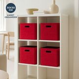 Homing Narçiçeği Çok Amaçlı Keçe Organizer Dolap Içi Düzenleyici 4'lü Sepet Seti 30 x 30 cm