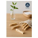 HOMİNG Nostalji Doğal Bambu Mandal Seti 7 cm 40 Adet