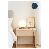 HOMİNG Nuuq Küre Cam Gece Lambası Ahşap Taban E14