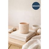 HOMİNG Omero Çiçek Desenli Tasarım Seramik Saksı 242457