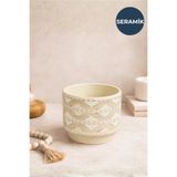 HOMİNG Porta Modern Seramik Vazo Çiçeklik Saksı