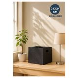 Homing Siyah Çok Amaçlı Keçe Organizer Sepet Dolap İçi Düzenleyici -Tekli // 24 X 24 Cm