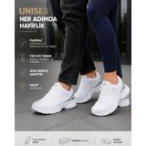 Homiro Unisex Rahat Günlük Spor Ayakkabı Yazlık Hafif Fileli - Beyaz - Buz