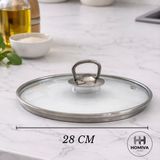 Homiva Home 28 cm Cam Tencere Kapağı Isıya Dayanıklı Malzeme ile Uzun Ömürlü Kullanım