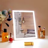 HOMIYO Işıklı Makyaj Aynası, 10"X12" Hollywood Işıklı Makyaj Aynası, 3 Renkli Işık, Makyaj Masası, Yatak Odası, Giyinme Odası için Işıklı Ayna, 360° Döndürme, Dokunmatik Kontrol (Beyaz)