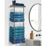 Hommtina Banyo Havlusu Depolama Siyah Havlu Tutacağı Banyo Dekoru Banyo Havlusu için Estetik Havlu Rafları Banyo Havlusu Depolama (Gri)