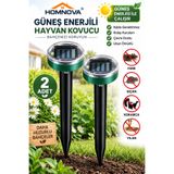 Homnova 2 Adet Güneş Enerjili Ultrasonik Hayvan Kovucu Köstebek Fare Sıçan Yılan Akrep Bahçe Kovucu