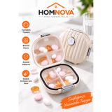Homnova 7 BÖLMELİTaşınabilir İlaç Kutusu Günlük Hap ve Vitamin Saklama Kutusu Güvenli Kilitli Seyahat Organizer BPA Free küçük boy