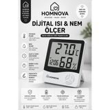 Homnova Derece Termometre Isı Nem Alarm Dijital Termometre Oda Sıcaklığı Iç Mekan