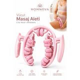 Homnova Manuel Vücut Masaj Aleti 360° Döner Rulolu Bacak Kalça Bel Masaj Aparatı Pembe Selülit
