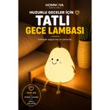 Homnova Renk Değiştiren Dokunmatik Armut Gece Lambası Şarjlı Silikon Sevimli Lamba