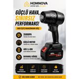 Homnova Şarjlı Hava Üfleyici 35000PA 48V Kablosuz Araç Kurutma Yaprak Temizleme Güçlü Blower Makinesi Şarjlı Fan