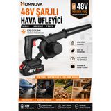 Homnova Şarjlı Hava Üfleyici 48V | Güçlü Blower | Araç Kurutma, Toz ve Yaprak Temizleme Kablosuz Turbo Fan