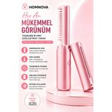 Homnova Şarjlı Mini Saç Düzleştirici Tarak USB Taşınabilir Kablosuz Kullanım Seyahat Tipi Saç Şekillendirici Elektriklenme Karşıtı Pembe Isıtıcılı Tarak