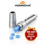 Homnova Üç Uçlu Hacamat Kalemi Çoklu İğneli Metal Hacamat ve Sülük Kalemi 100 Adet İğne Hediyeli
